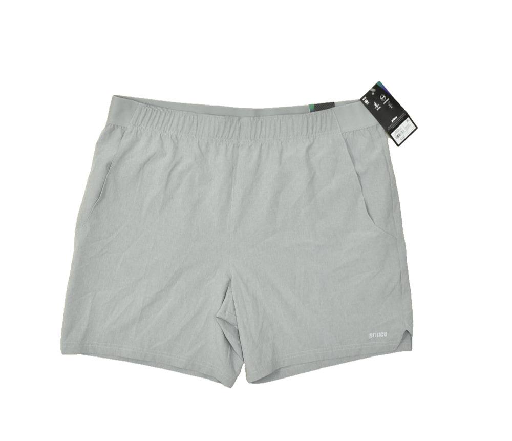 Prince Men's Regular Size XXL 7" Woven Short Heather Gray Polyester NEW